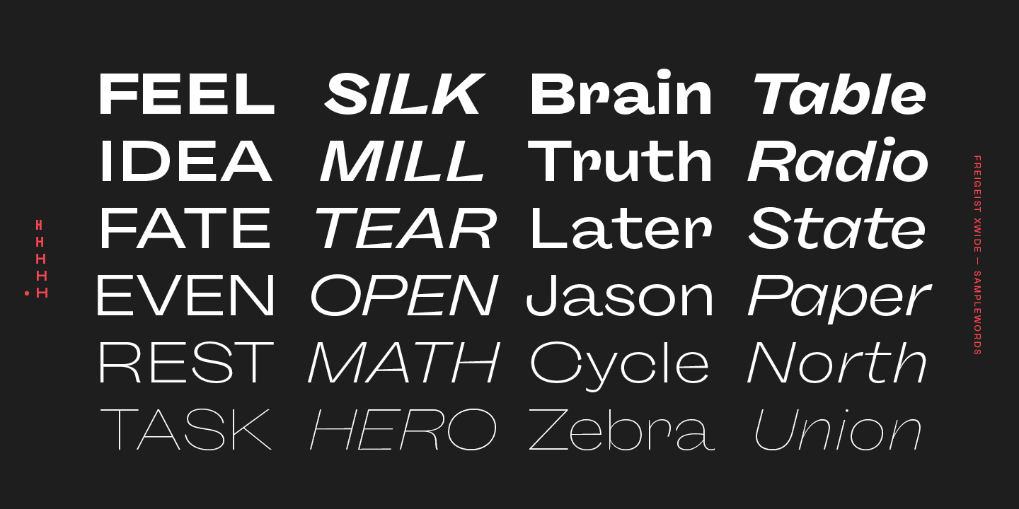 Przykład czcionki Freigeist Bold Italic